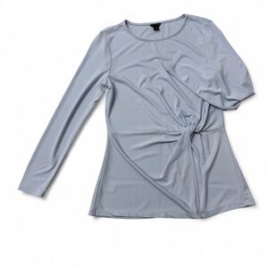 Ann Taylor Soft Blue Twist Front Blouse